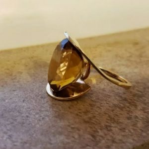 Elegant Vintage Citrine Dinner Ring